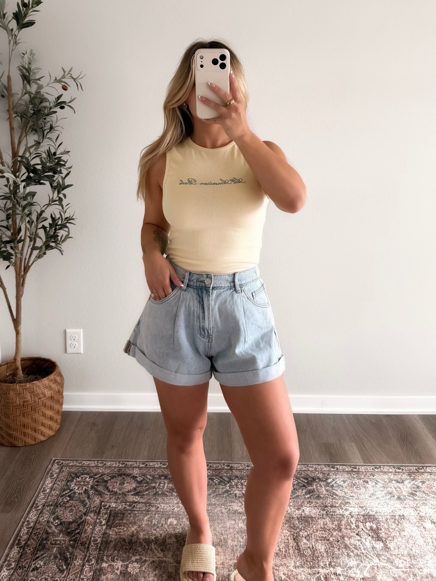 "All American Babe" Ribbed Basic Tank