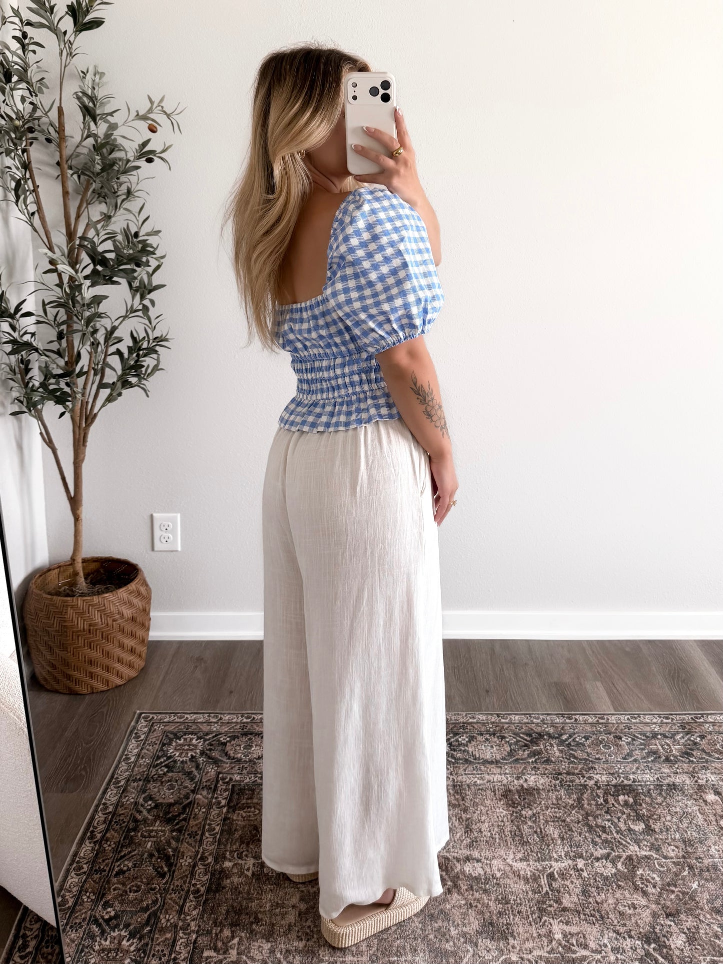 Blueberry Picnic Gingham Top
