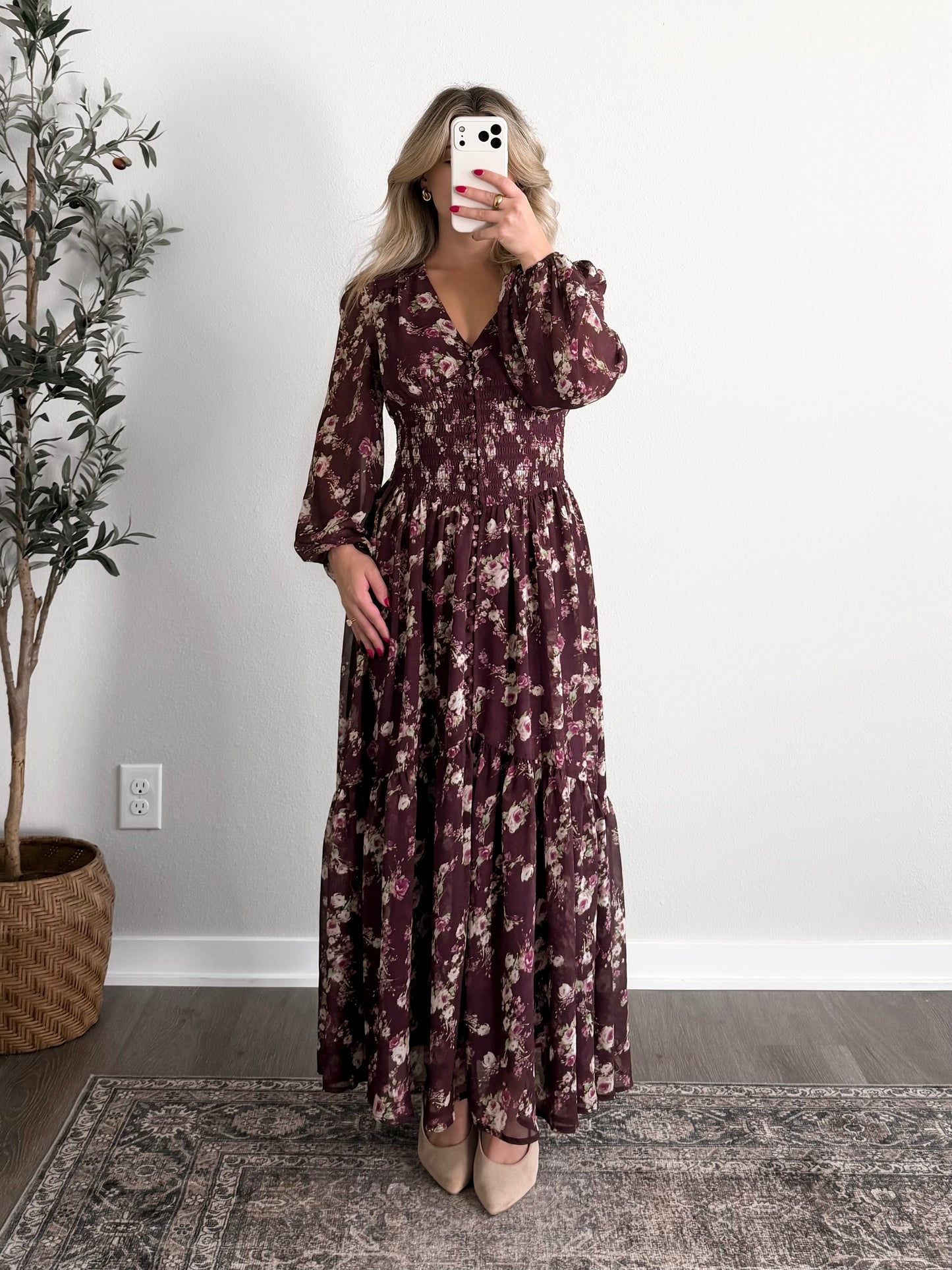 Plum Grove Floral Maxi Dress