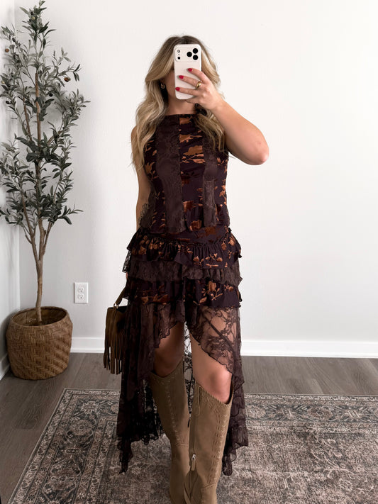 Shania Velvet Lace Skort Set
