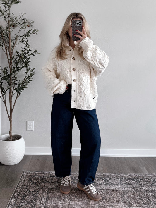Snow Vale Cable Knit Cardigan