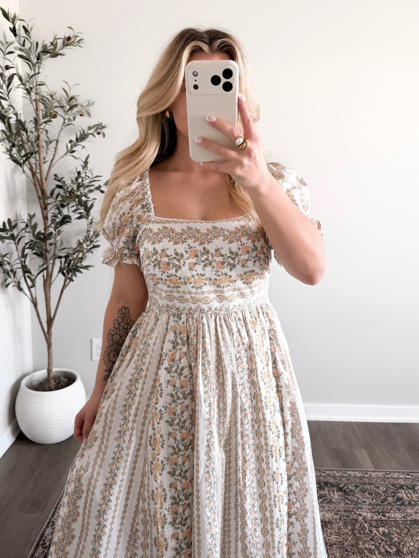 Fields Of Grace Floral Maxi Dress / Apricot