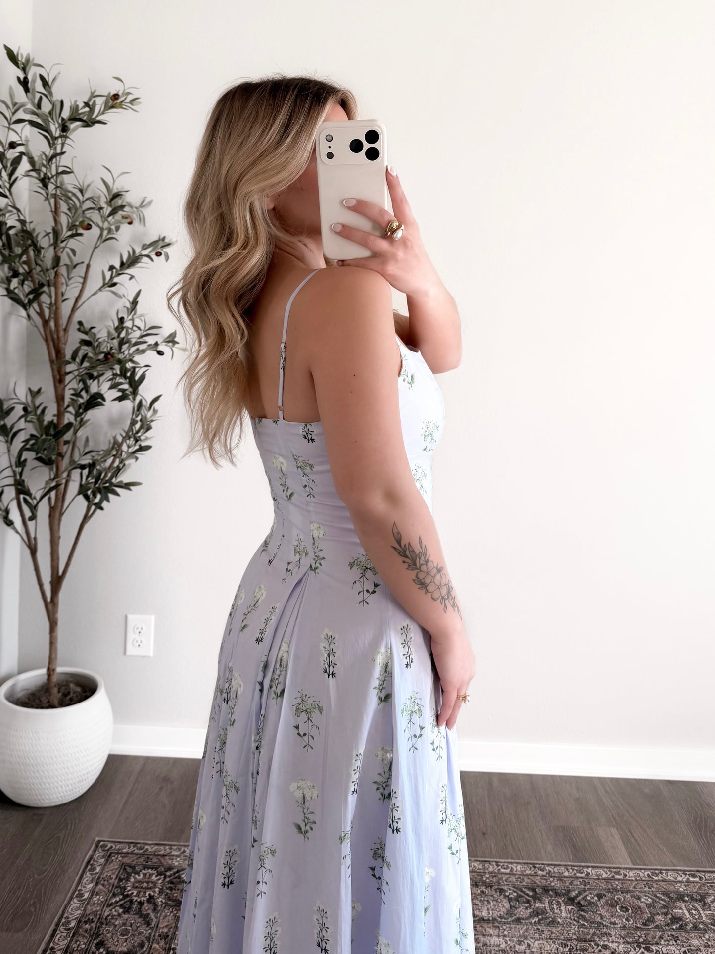 Lavender Spritz Floral Midi Dress / Final Sale