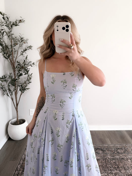 Lavender Spritz Floral Midi Dress