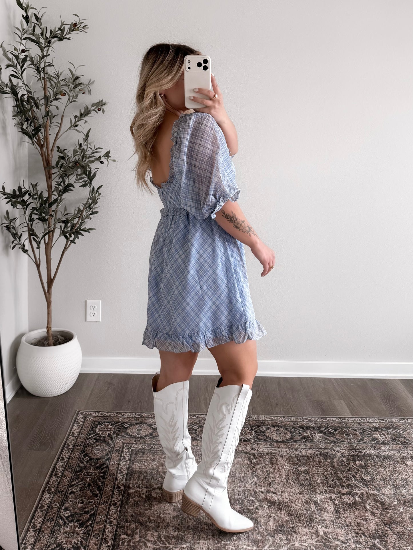 Harmony Plaid Babydoll Dress