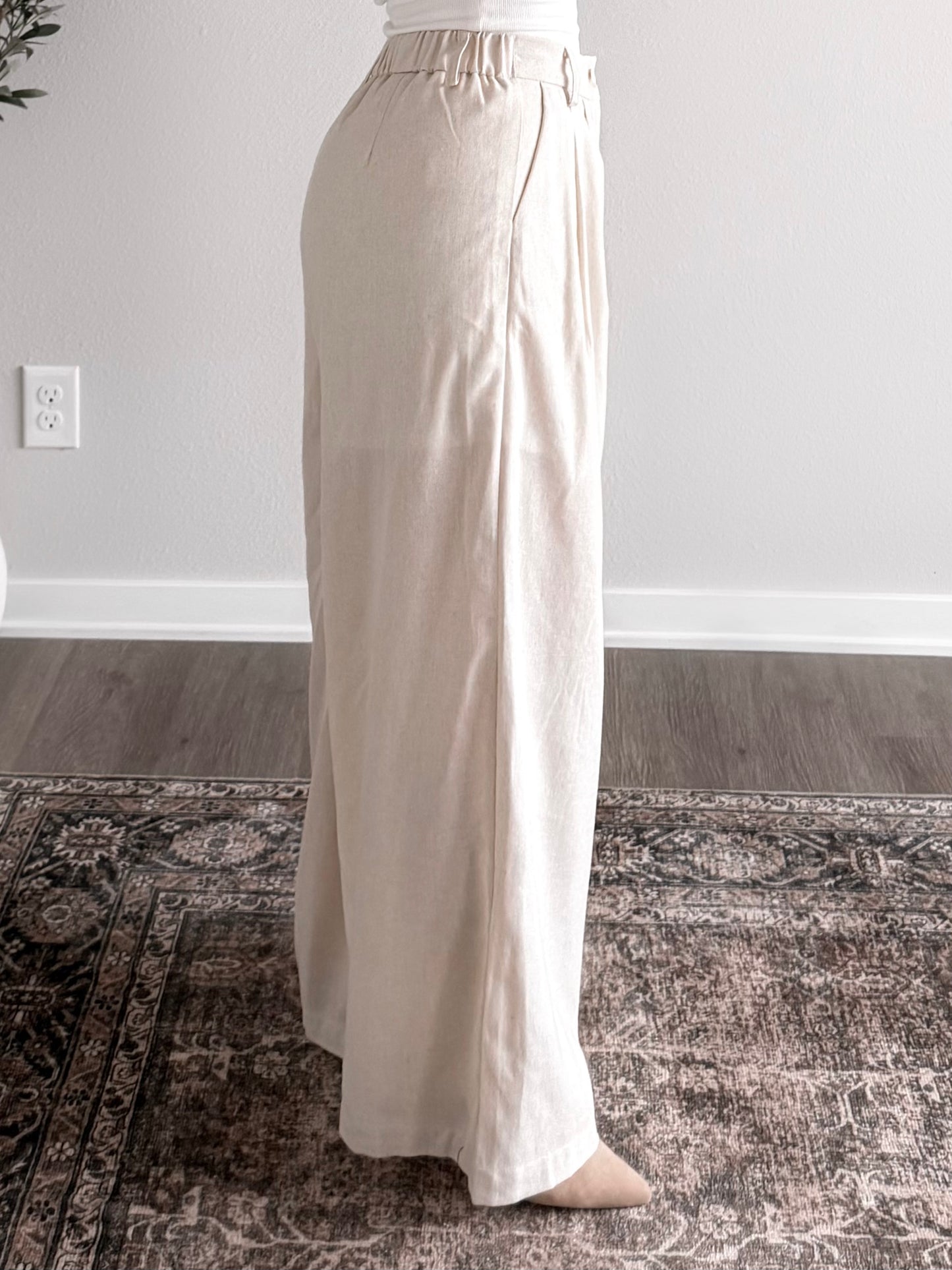 Parker Tailored Wide Leg Linen Pant