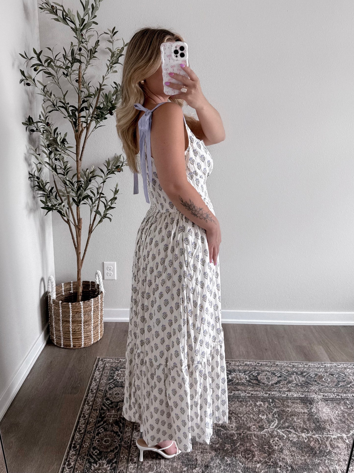Hydrangea Printed Maxi Dress Final Sale