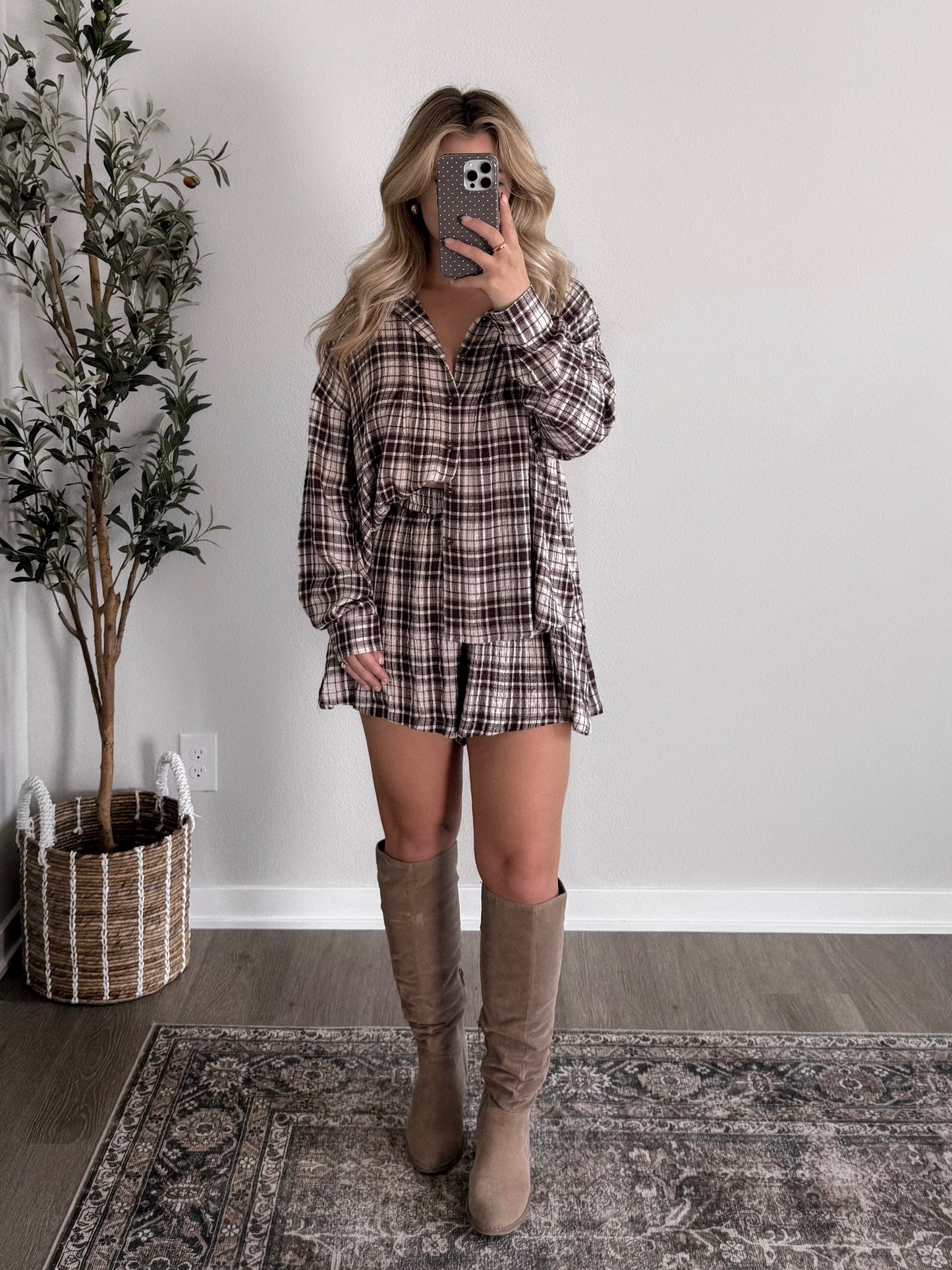Apple Picking Plaid Short Set (Restocking 10.13)