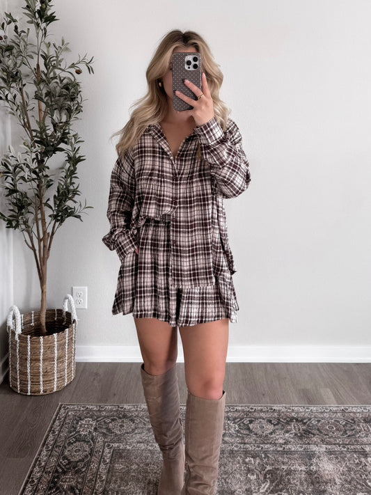 Apple Picking Plaid Short Set