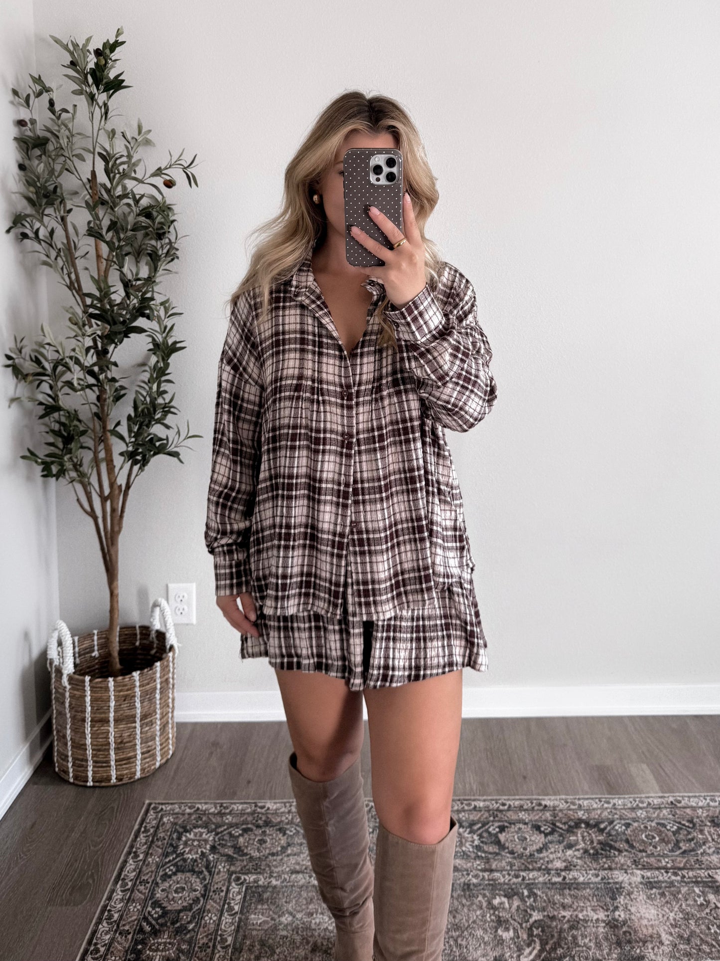 Apple Picking Plaid Short Set (Restocking 10.13)