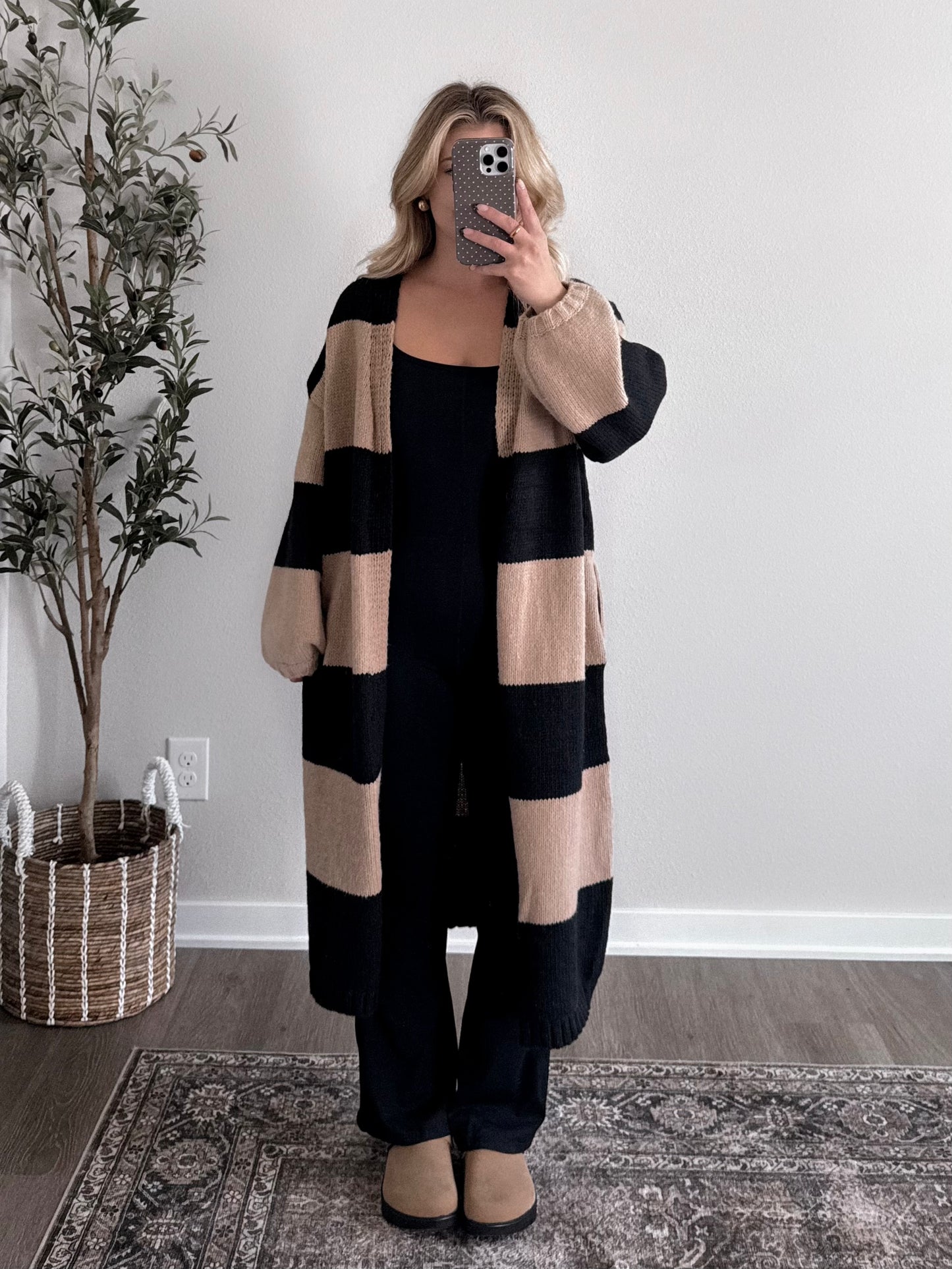Autumn Haze Striped Cardigan