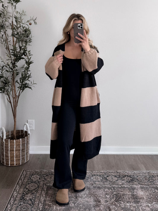 Autumn Haze Striped Cardigan