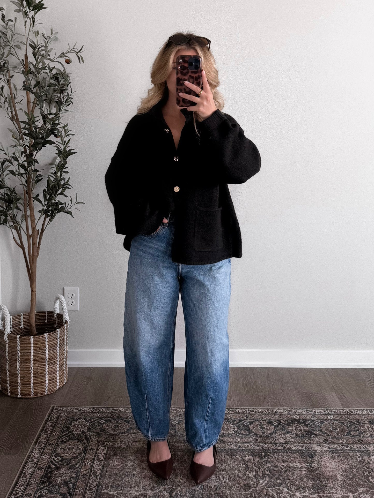Ember Mock Neck Cardigan / Black