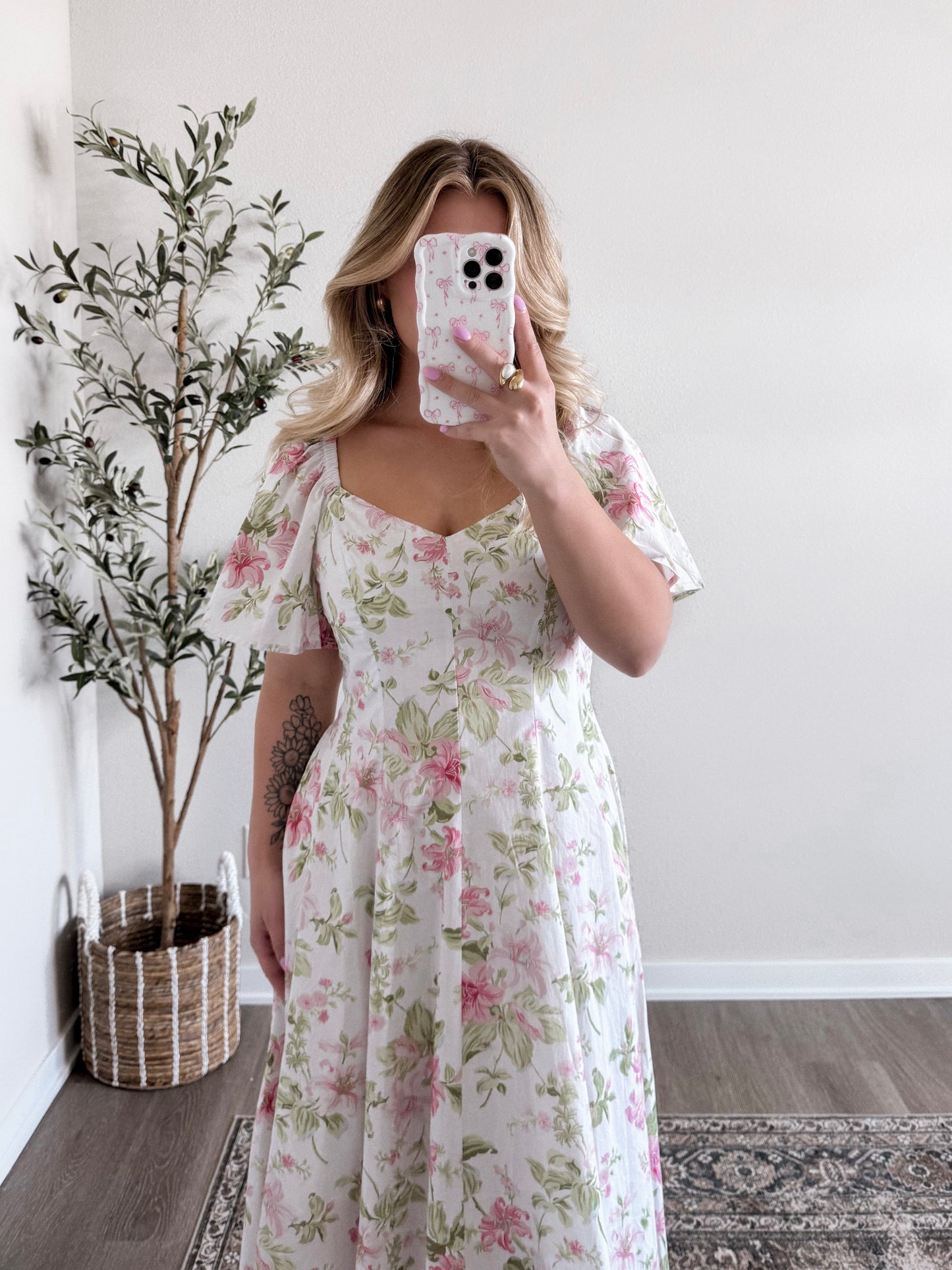 Spring Getaway Floral Midi Dress