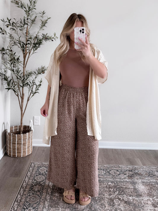 Crochet Trim Open Style Kimono Final Sale
