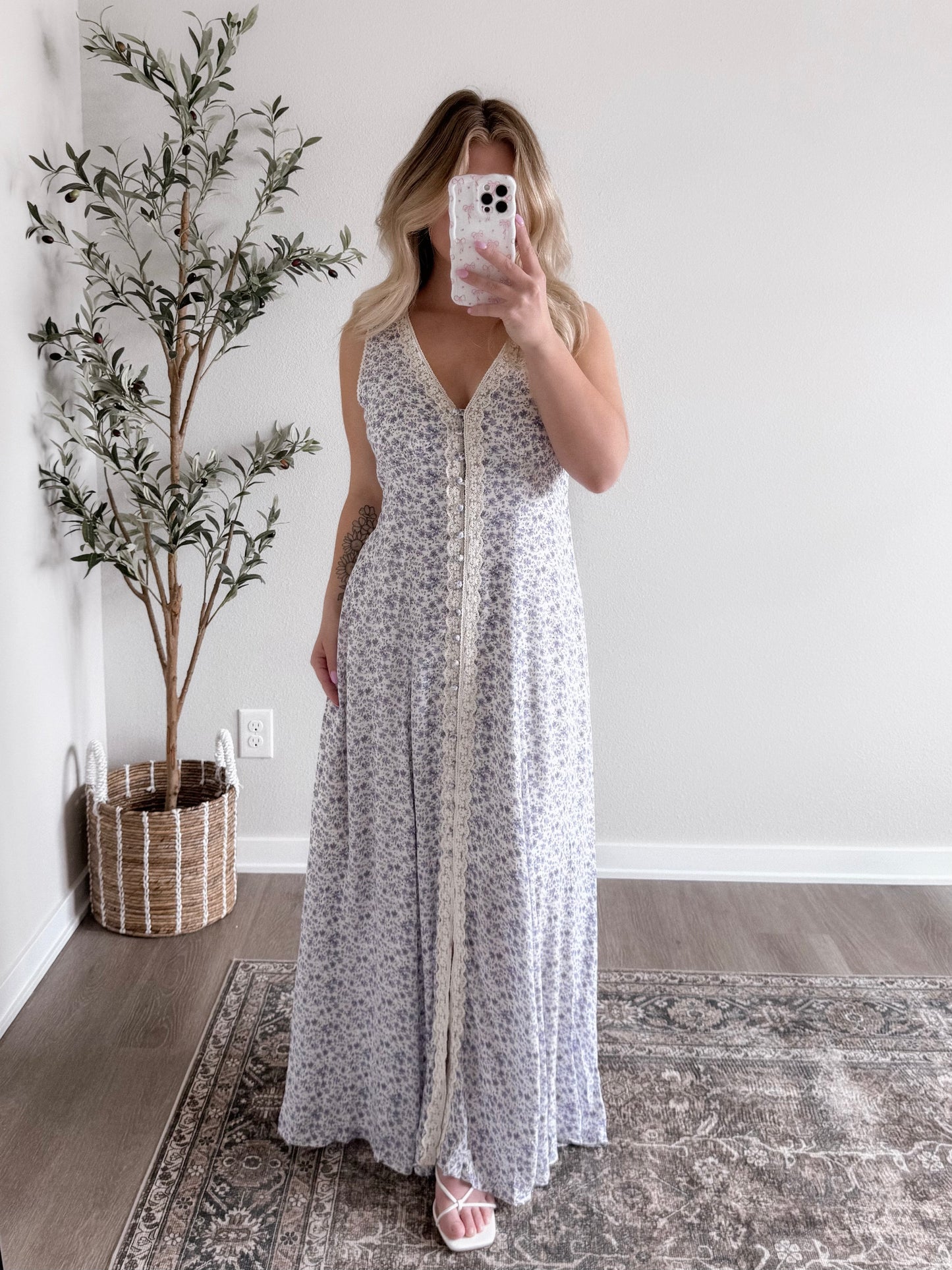 Indigo Floral Maxi Dress