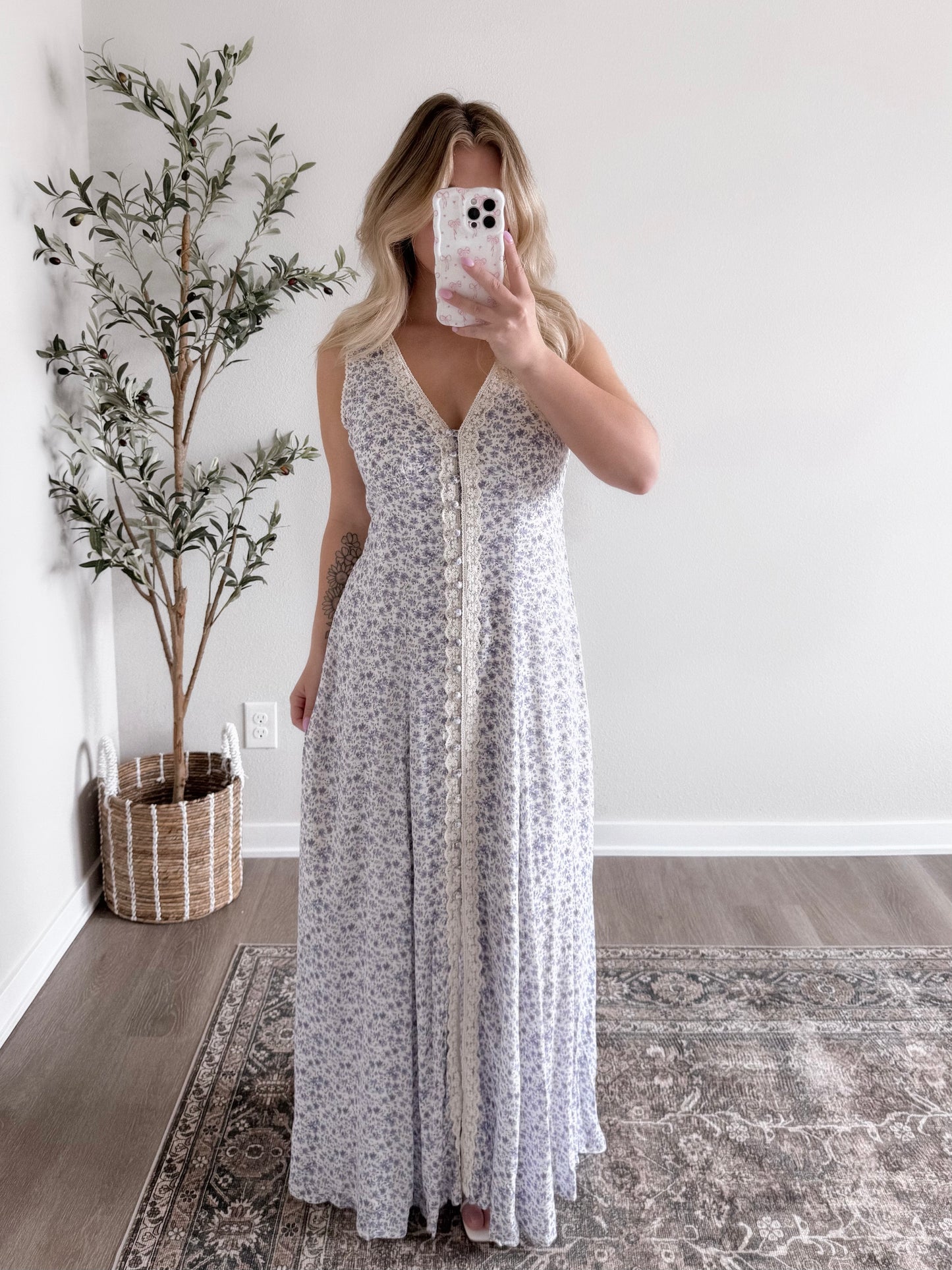 Indigo Floral Maxi Dress