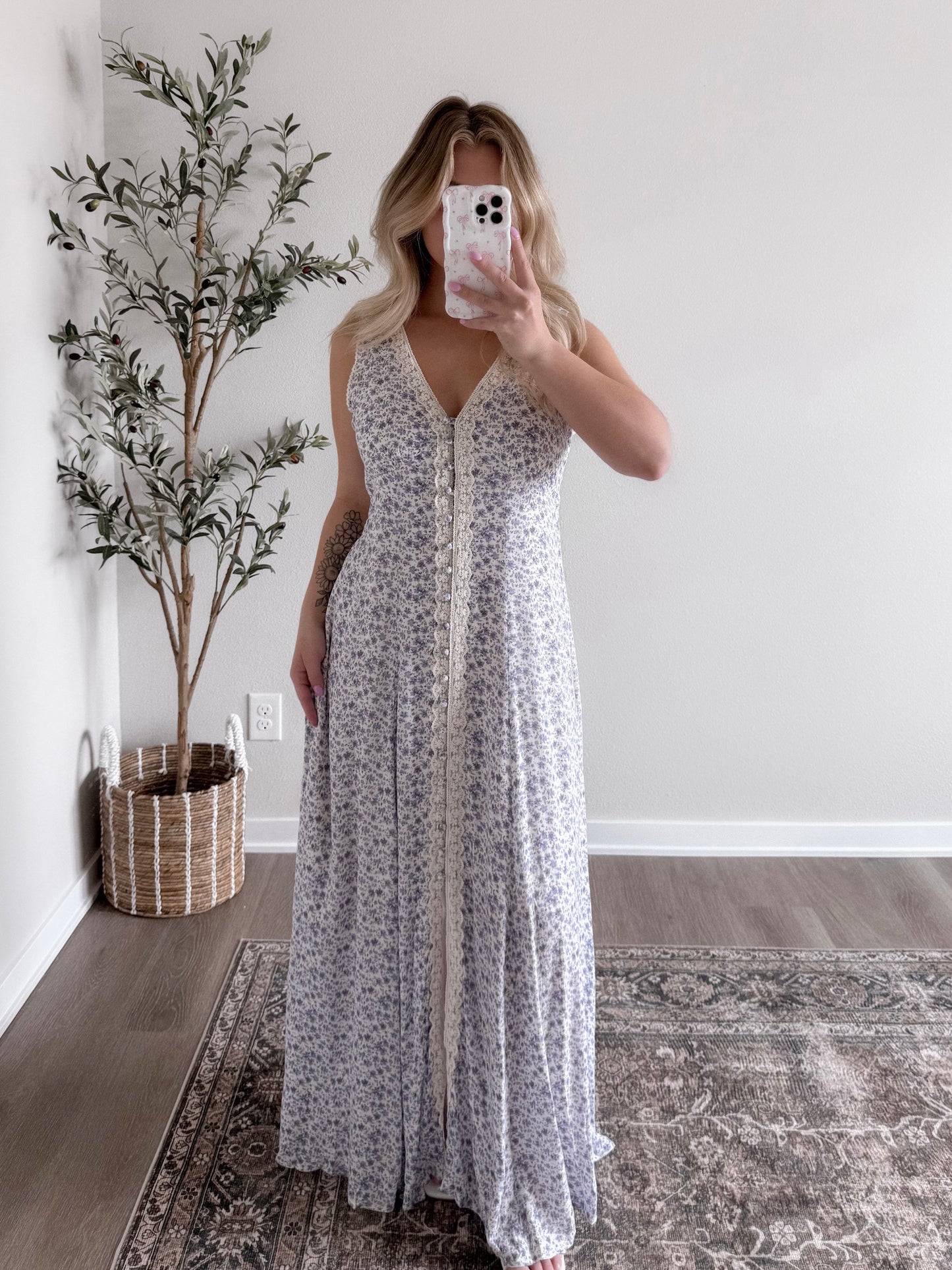 Indigo Floral Maxi Dress
