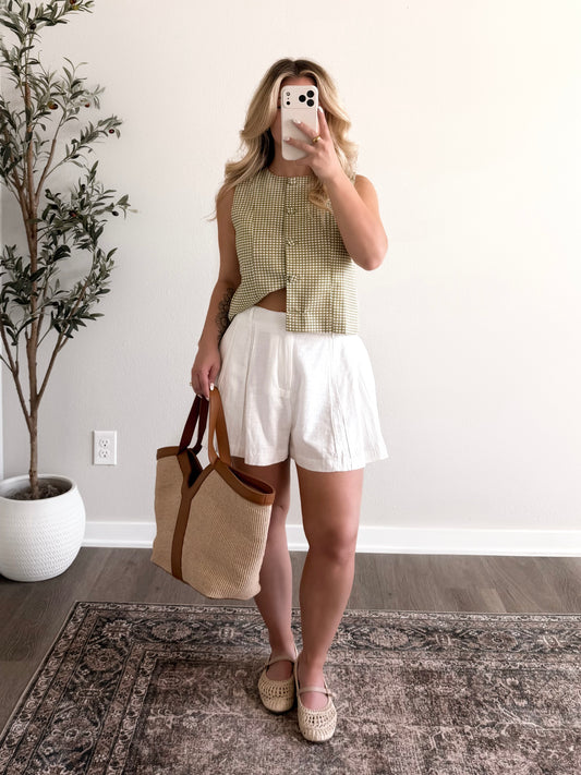 Greenhouse Gingham Vest / Matcha