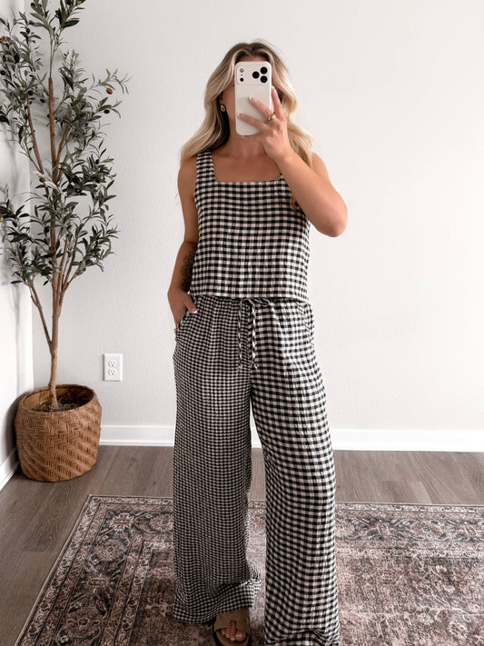 Book Club Gingham Pant Set