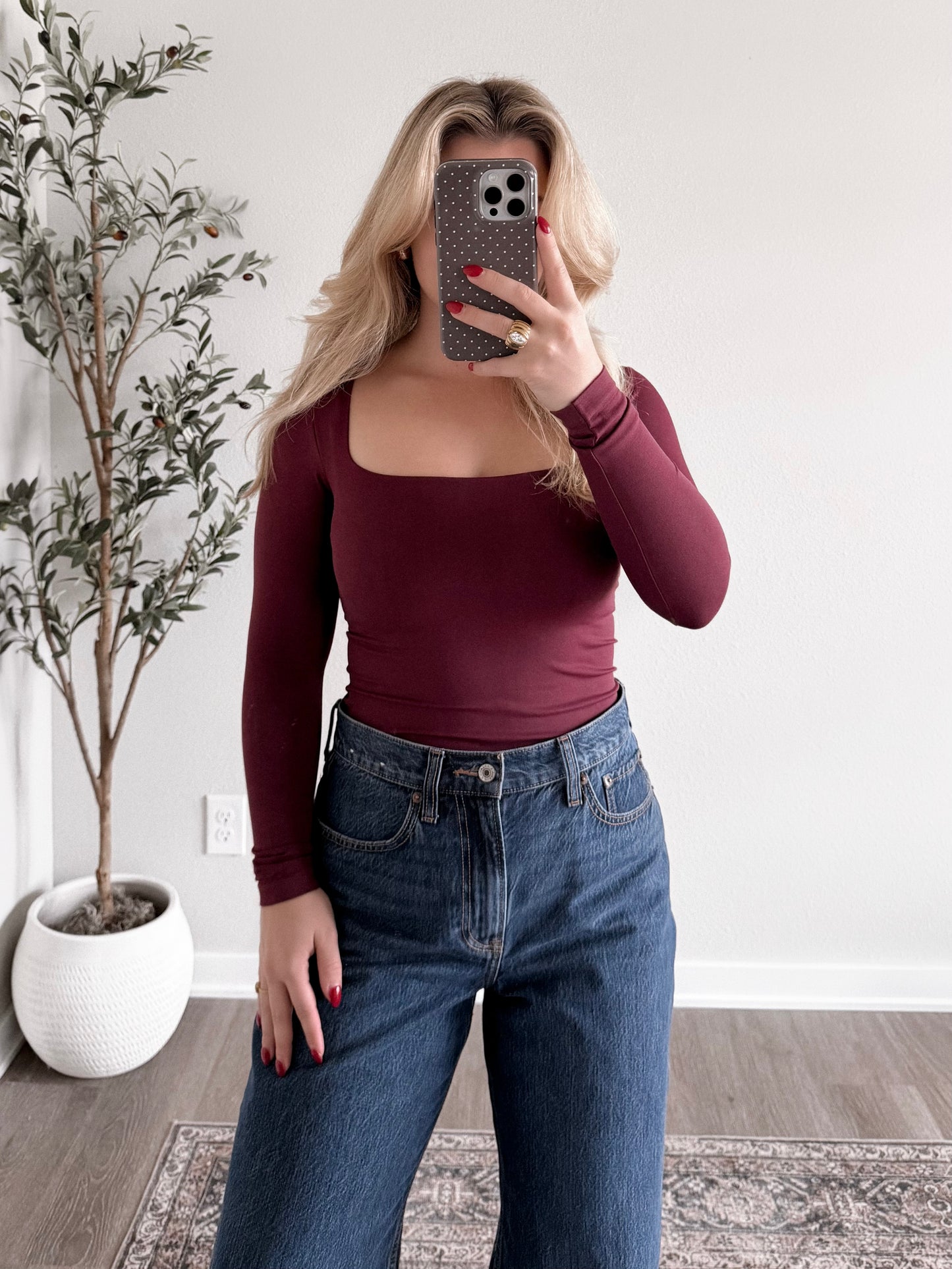 Core Softform Long Sleeve Basic /Burgundy