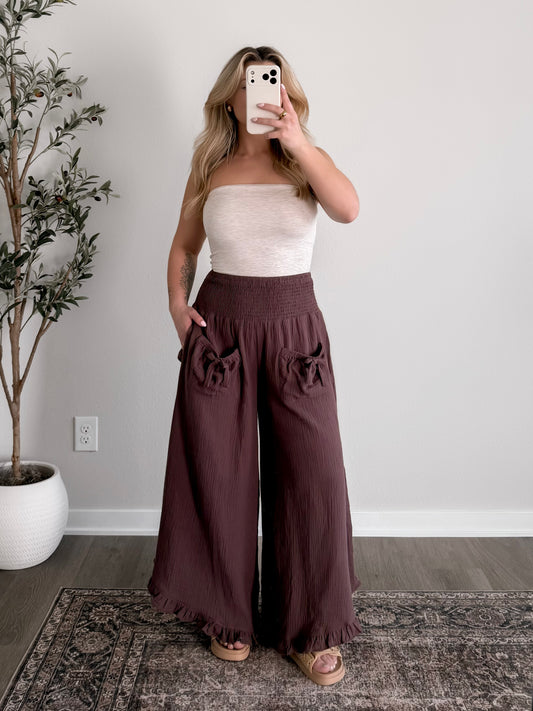 Cocoa Mae Ruffle Wide Leg Pant