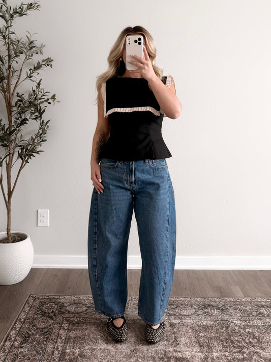 Atelier Peplum Top / Black