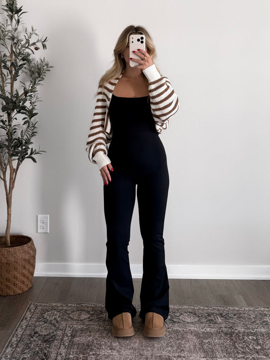 Coffee Cake Striped Shrug