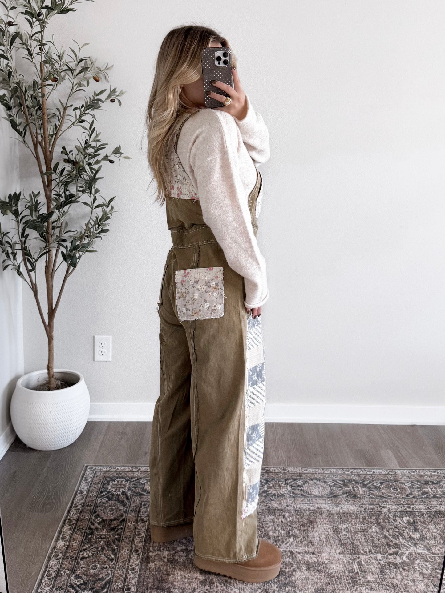 Wanderer Boho Patchwork Overalls / Olive