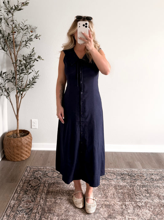 Southampton Collared Midi Dress / Navy