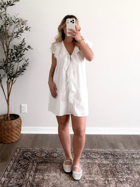 Joleen Ruffle Dress / White