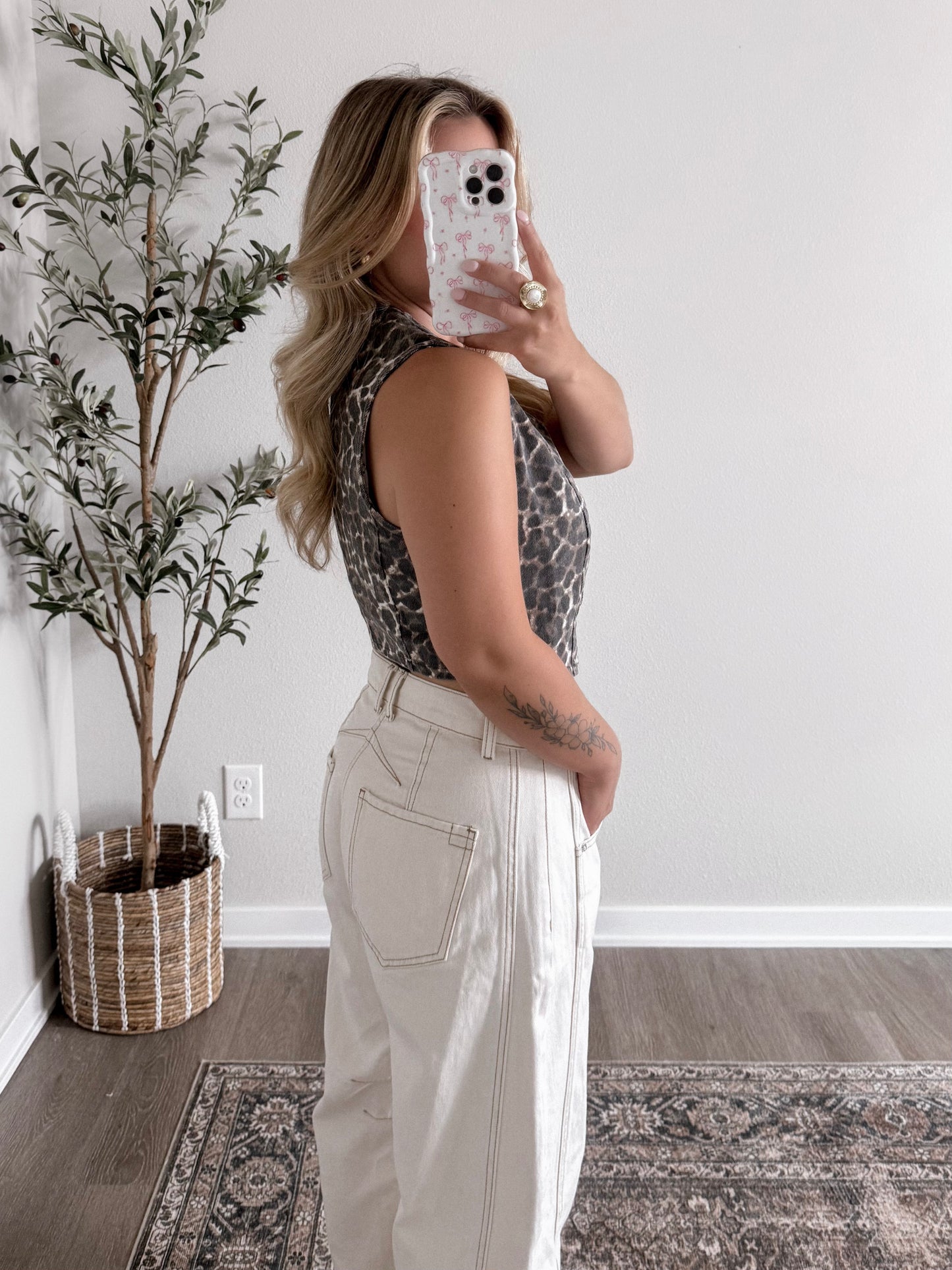 Leopard Button Down Vest