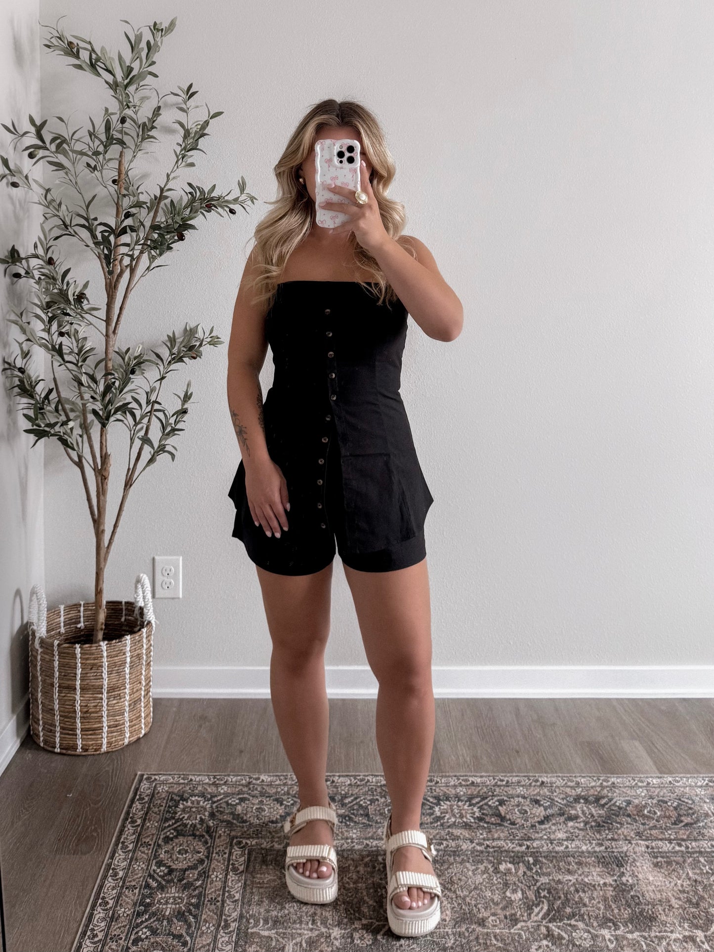 Valley Strapless Linen Short Set