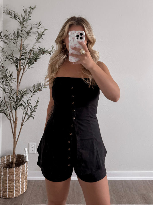 Valley Strapless Linen Short Set Final Sale