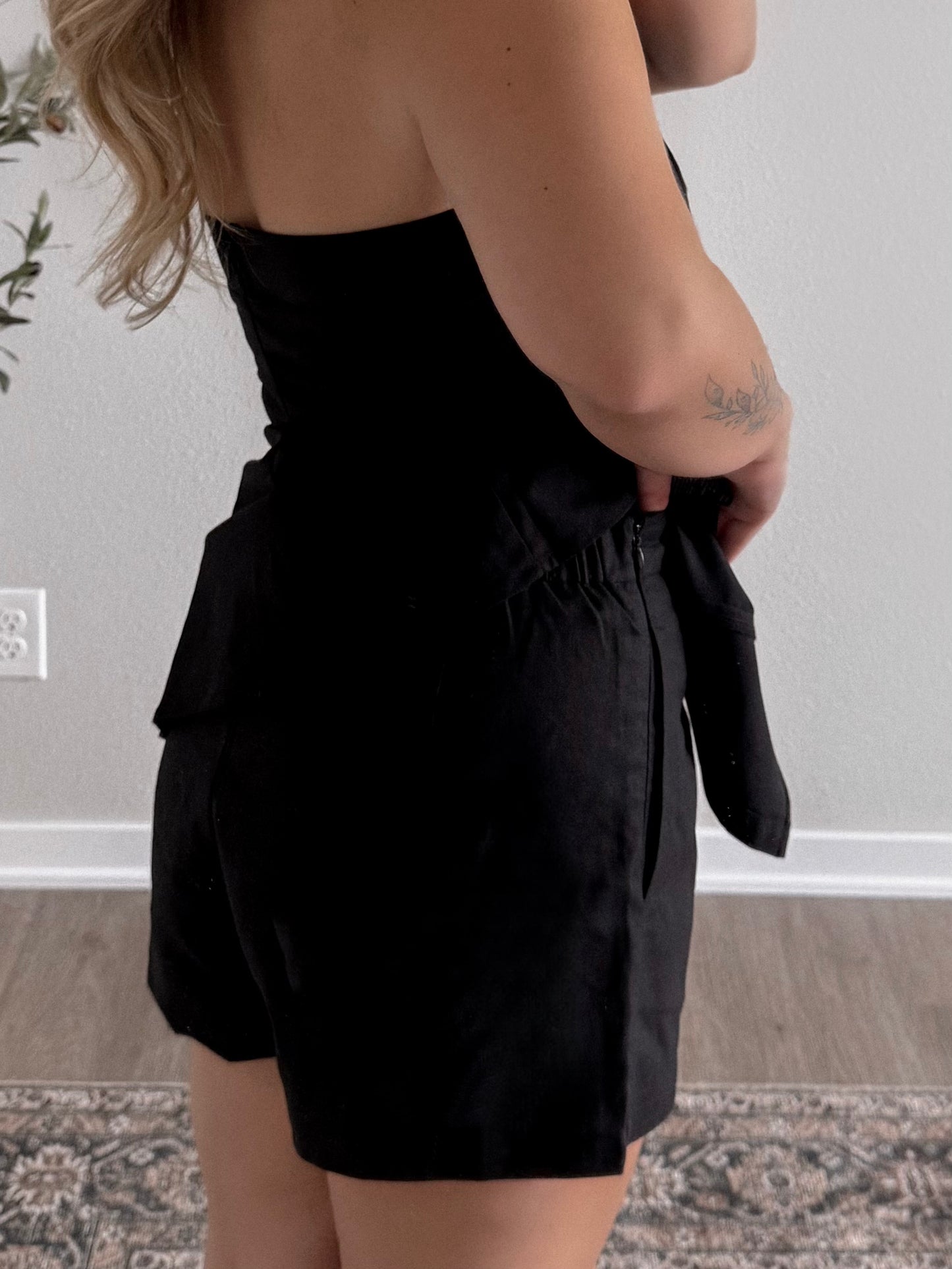 Valley Strapless Linen Short Set