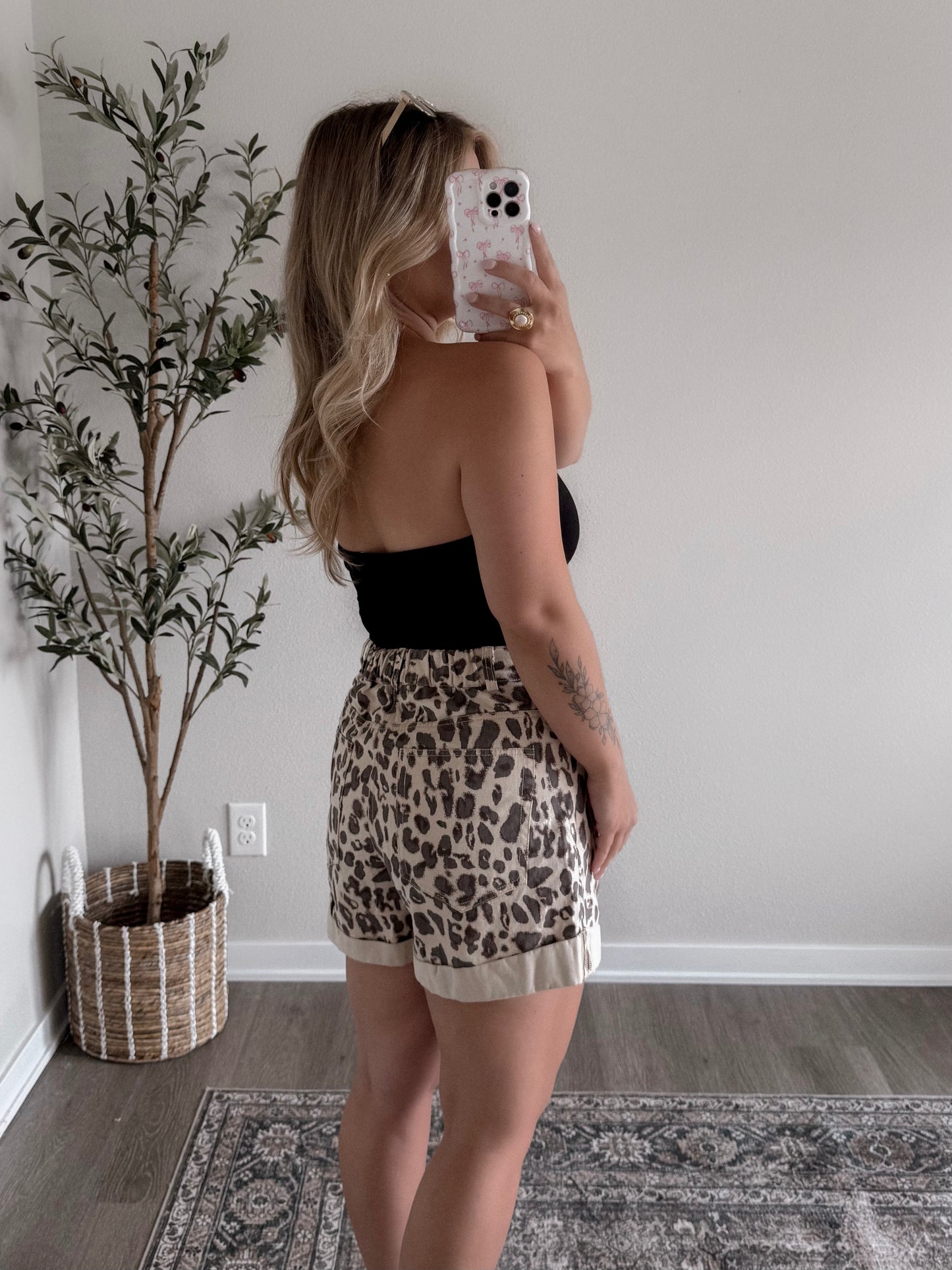 Kat Leopard High Waisted Shorts