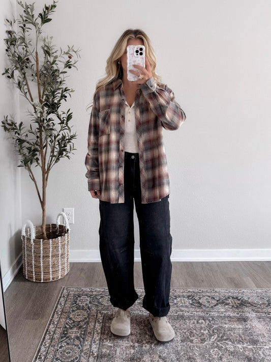 Autumn Day Relaxed Flannel / Navy Combo