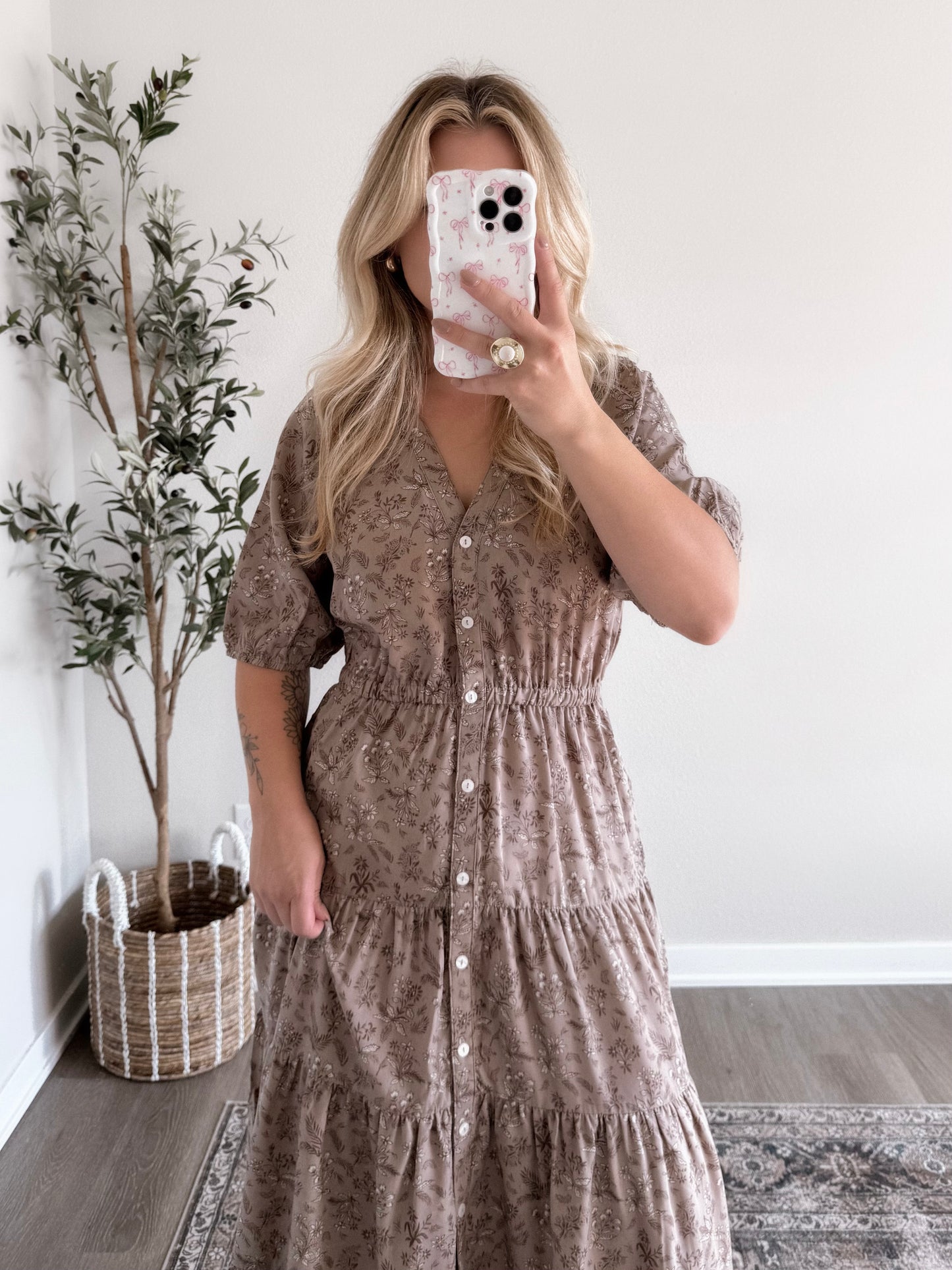 Rosewood Floral Midi Dress