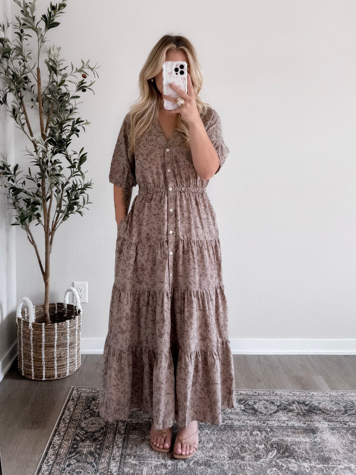Rosewood Floral Midi Dress