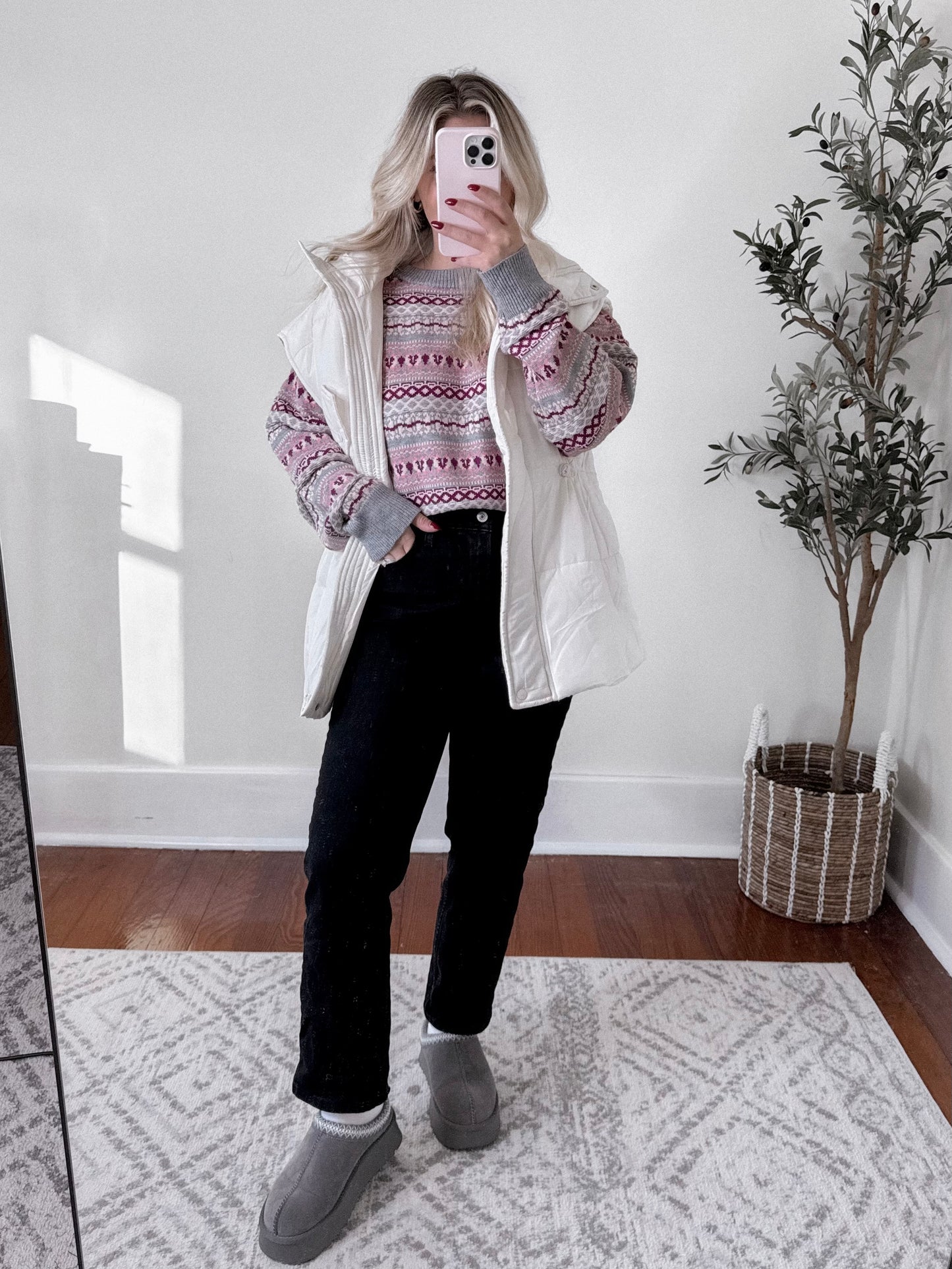 Pink Christmas Fair Isle Sweater Final Sale