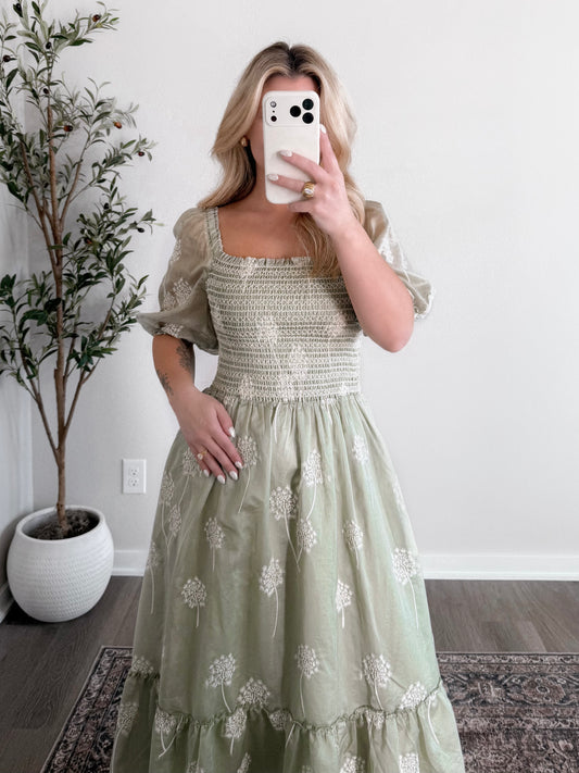 Flourish Floral Maxi Dress / Fern