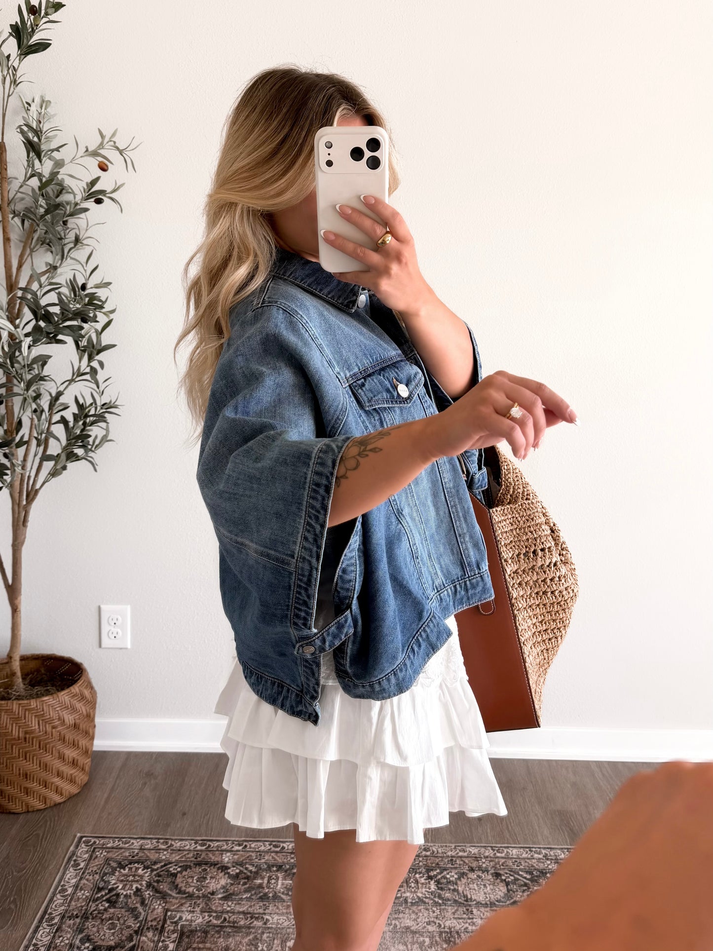 Beckham Denim Cape Jacket / Medium Wash