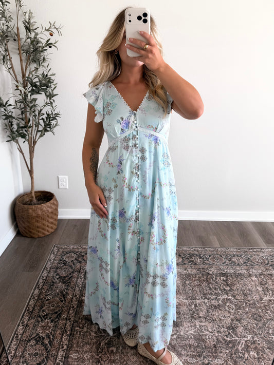 Hydrangea Garden Maxi Dress