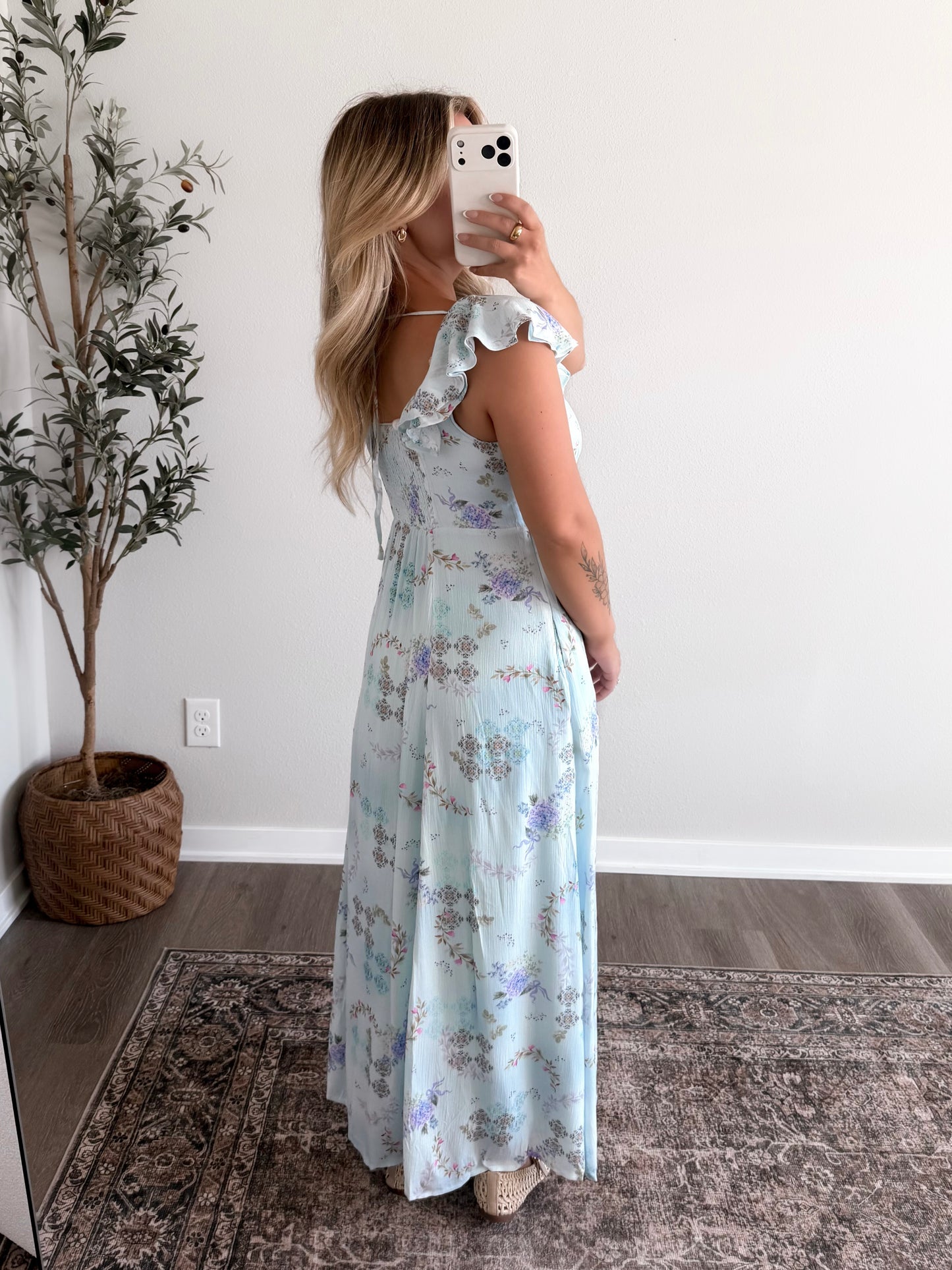 Hydrangea Garden Maxi Dress