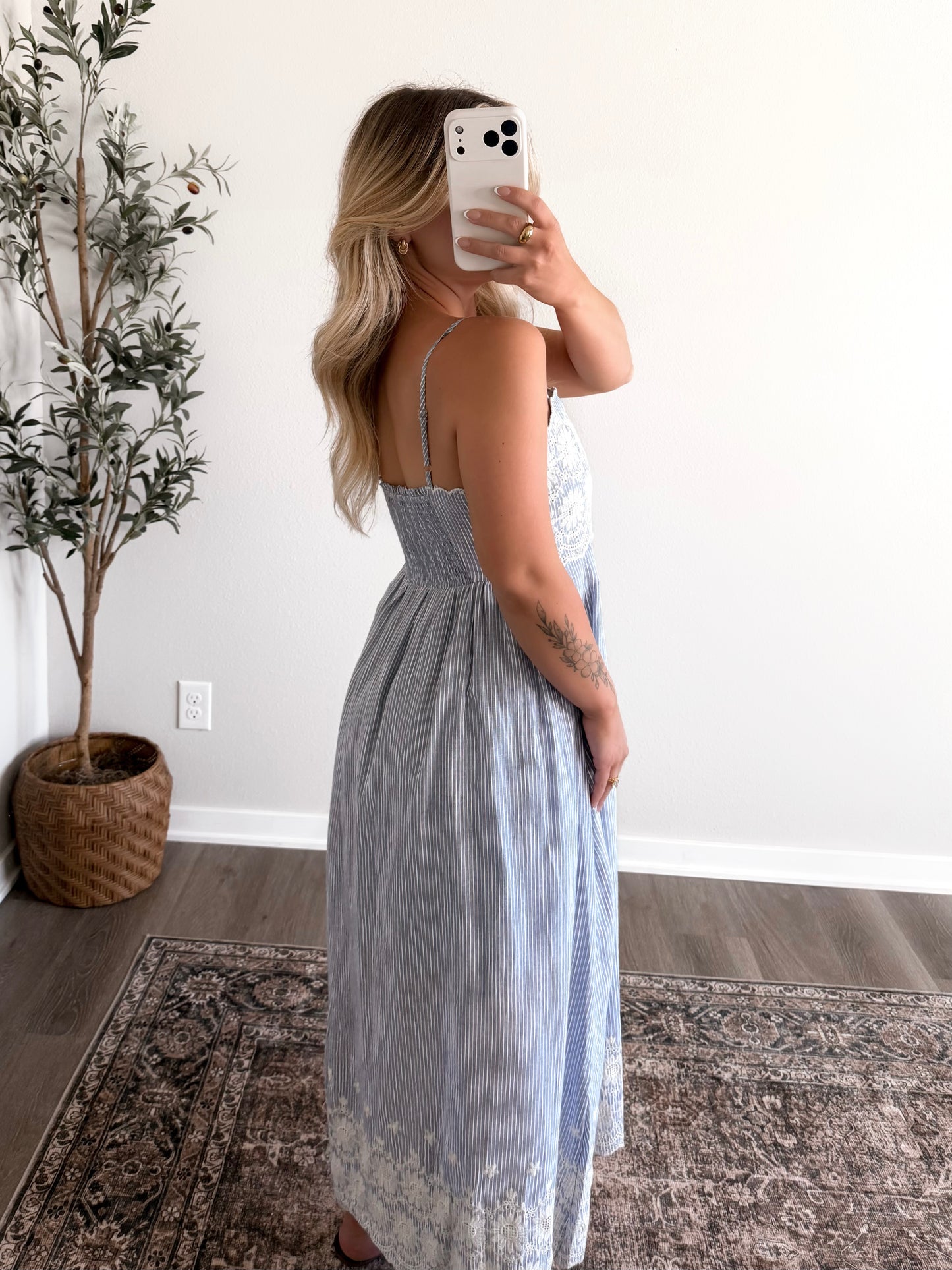 Summer Cottage Embroidered Midi Dress
