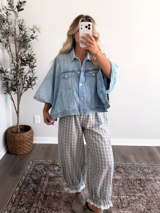 Beckham Denim Cape Jacket / Lt Wash