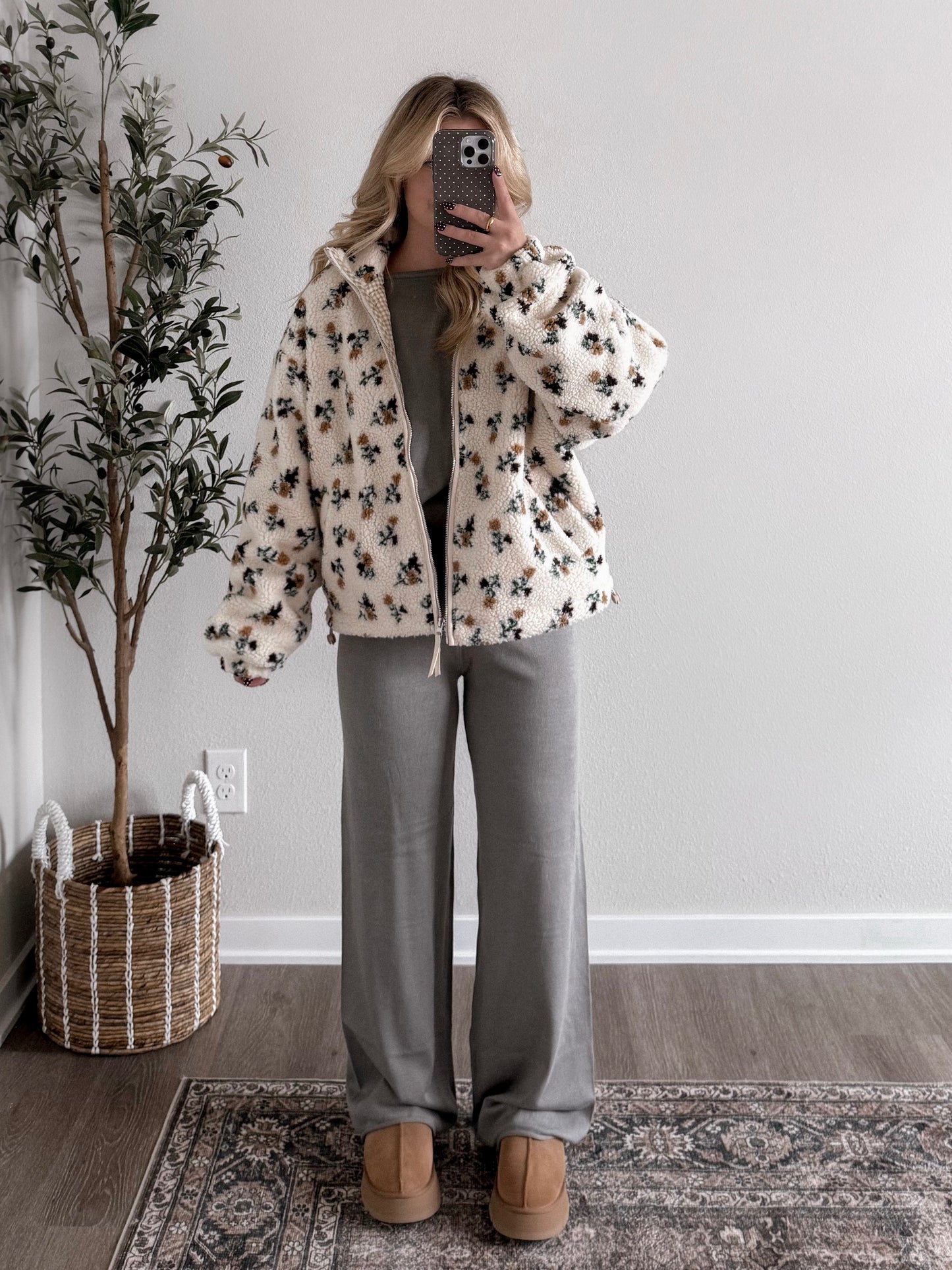 Honey Bear Floral Sherpa Jacket (Coming in new print soon)