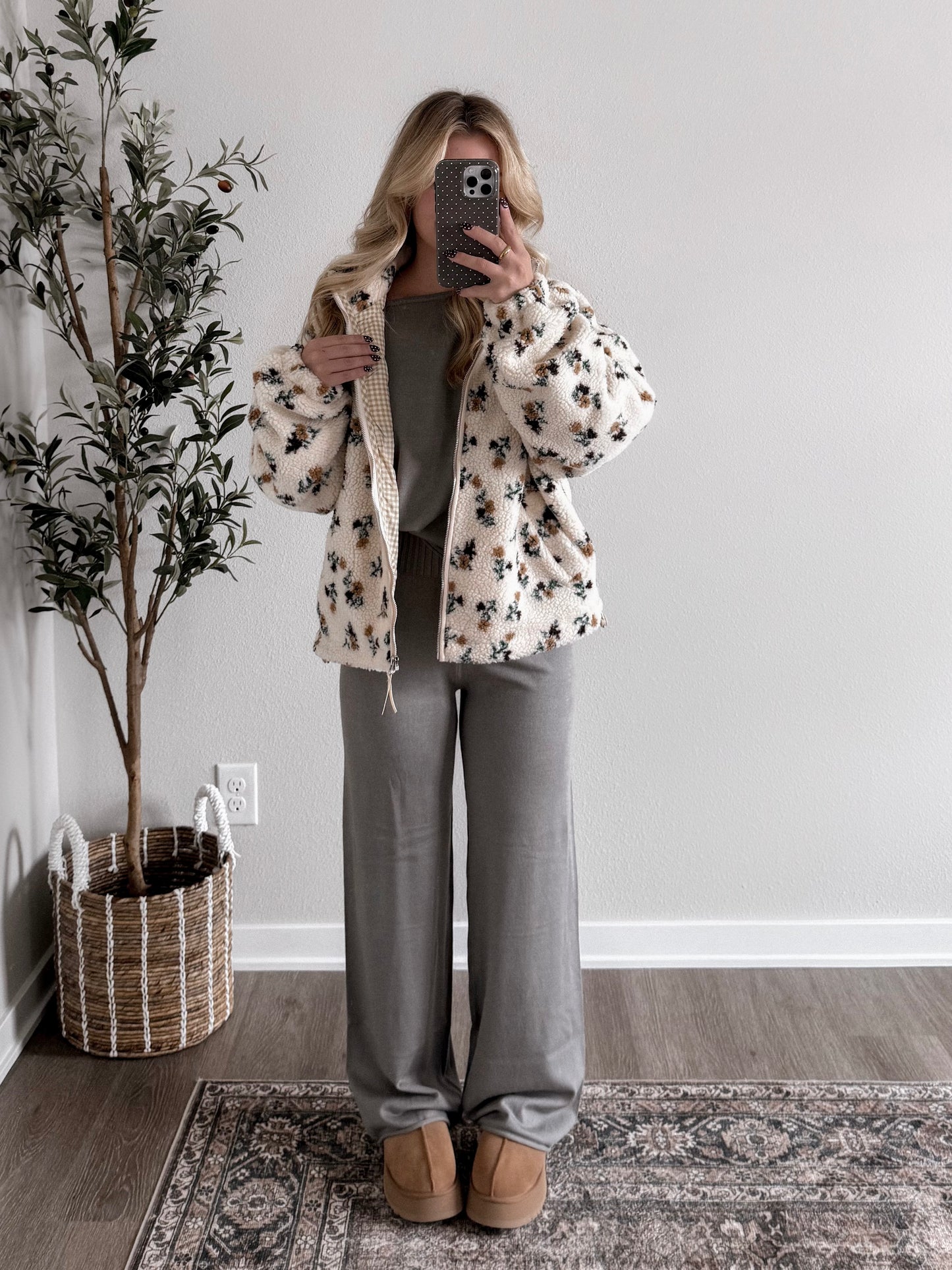 Honey Bear Floral Sherpa Jacket (Coming in new print soon)