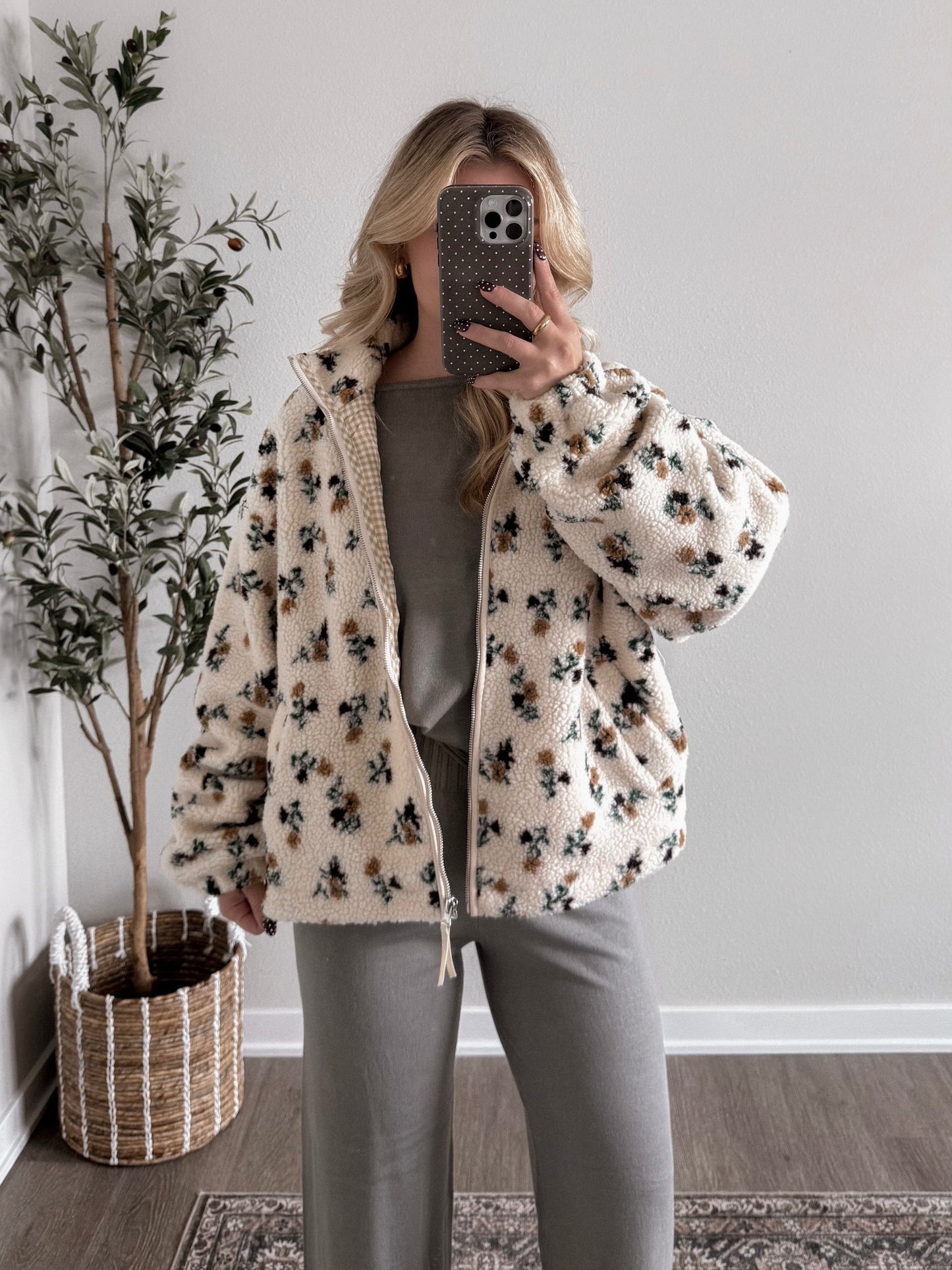 Honey Bear Floral Sherpa Jacket (Coming in new print soon)