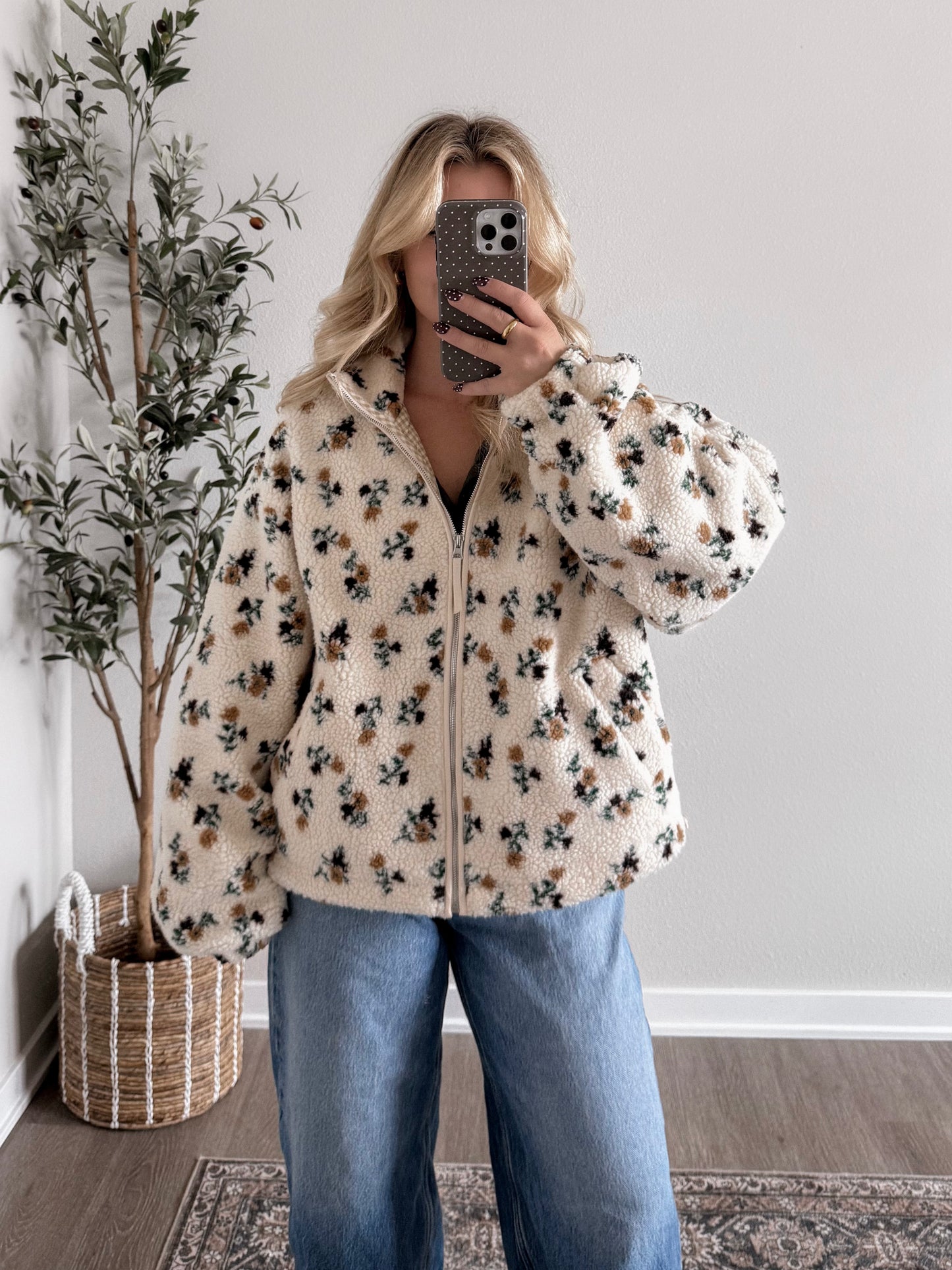 Honey Bear Floral Sherpa Jacket (Coming in new print soon)